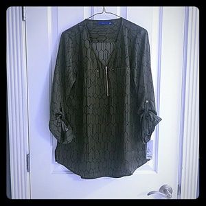 Army green blouse